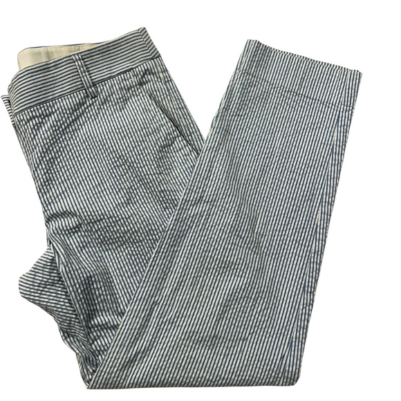 J.Crew Factory Women's Seersucker Pants Size 2 Preppy Summer Classic Blue (6) - Picture 7 of 7